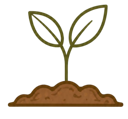 Plant growth icon representing stronger development and vitality.