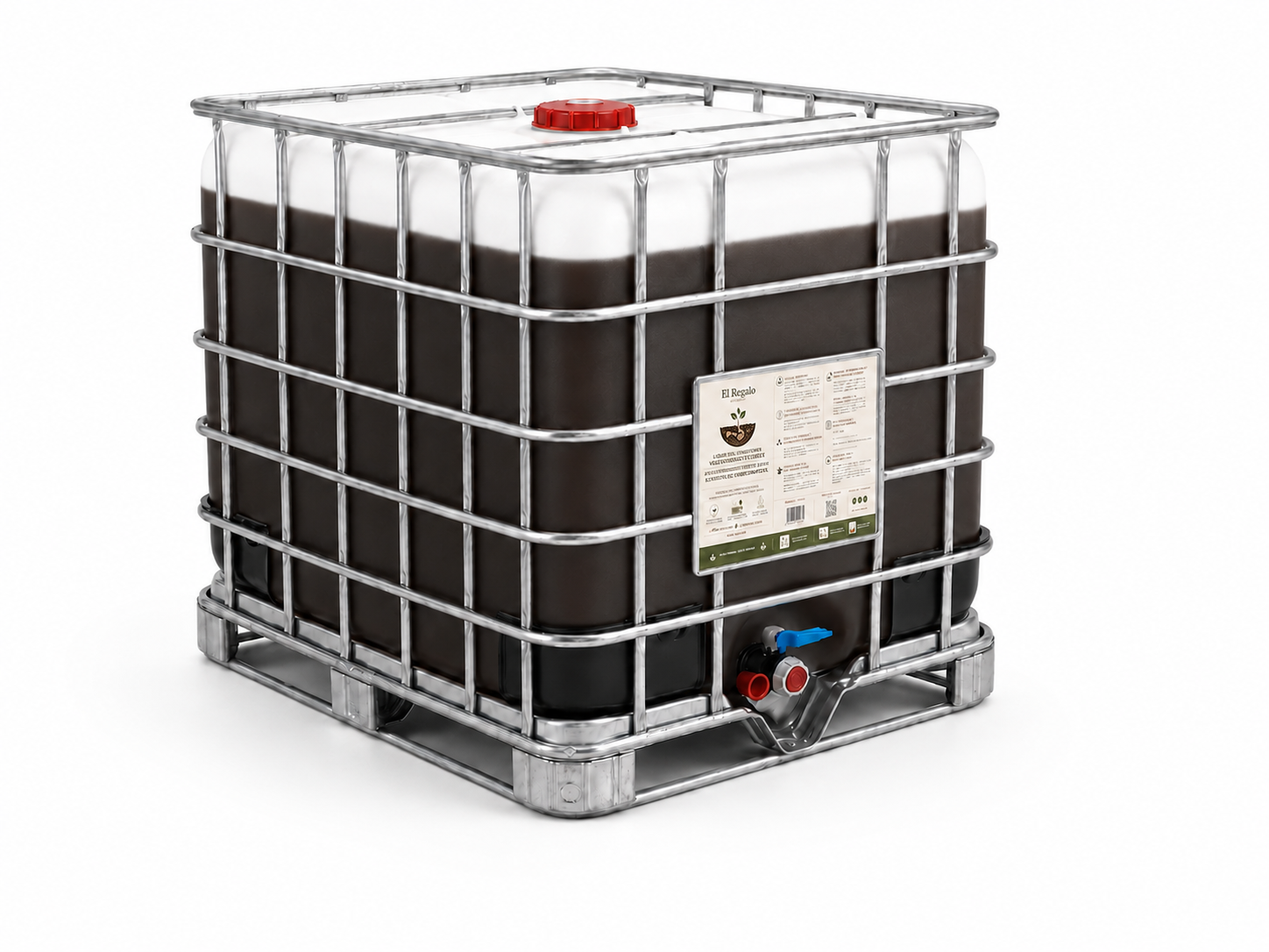 El Regalo Organics 1,000 L liquid tote.